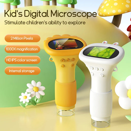 Explore the Wonders of Science: Kids 1000x Microscope with 200MP Camera and LED Video Function - Perfect Educational Toy for Young Scientists!