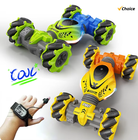 Exciting New 4WD RC Stunt Car with 2.4G Remote Control – Includes 1/2/3 Batteries, Gesture Sensor, and Incredible Rotation Skills – Perfect Electronic Toy Gift!